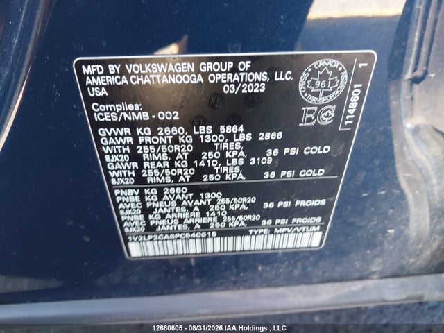 Продажа на аукционе авто 2023 Volkswagen Atlas 2.0 Tsi Comfortline, vin: 1V2LP2CA6PC540615, номер лота: 12680605