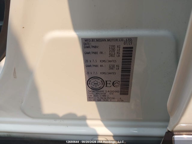 5N1AZ2DS4PC140090 Nissan Murano Platinum