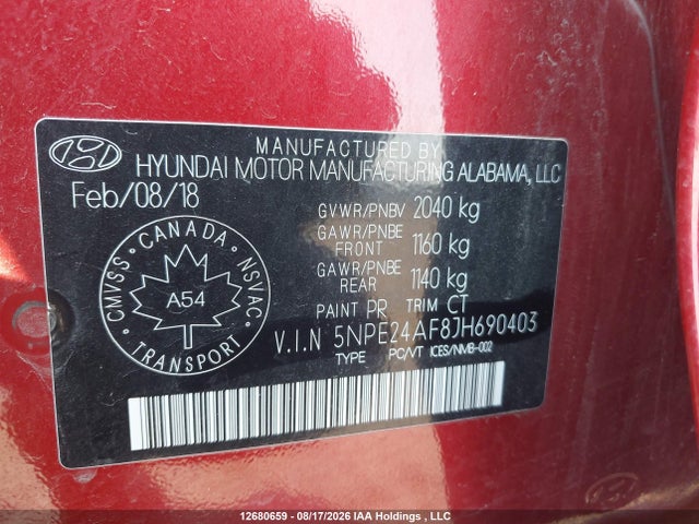 Hyundai SONATA SE 2018 5NPE24AF8JH690403 Image 9