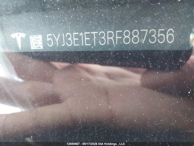 Продажа на аукционе авто 2024 Tesla Model 3, vin: 5YJ3E1ET3RF887356, номер лота: 12680667