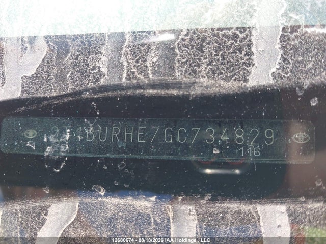 Продаж на аукціоні авто 2016 Toyota Corolla Le, vin: 2T1BURHE7GC734829, номер лоту: 12680674
