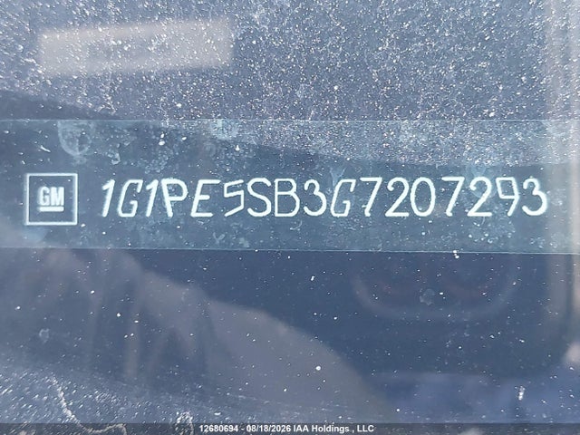 Продажа на аукционе авто 2016 Chevrolet Cruze Limited Lt, vin: 1G1PE5SB3G7207293, номер лота: 12680694