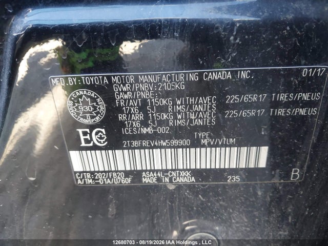Toyota RAV4 LE 2017 2T3BFREV4HW599900 Image 9