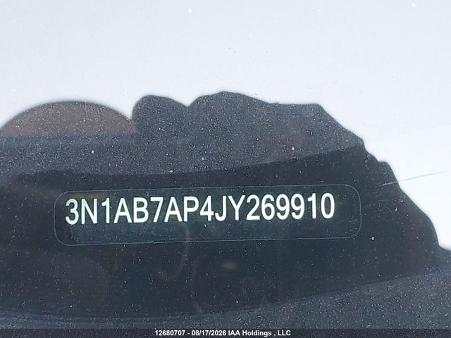 2018 Nissan Sentra S/sv/sr/sl მანქანა იყიდება აუქციონზე, vin: 3N1AB7AP4JY269910, აუქციონის ნომერი: 12680707