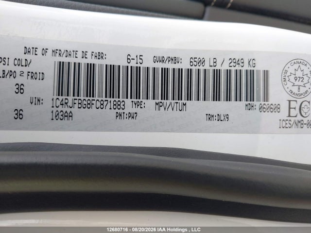 1C4RJFBG8FC871883 Jeep Grand Cherokee Limited