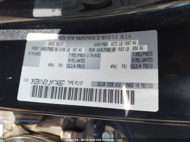 Mazda Mazda3 Gt 2018 3MZBN1W31JM174897 Image 19