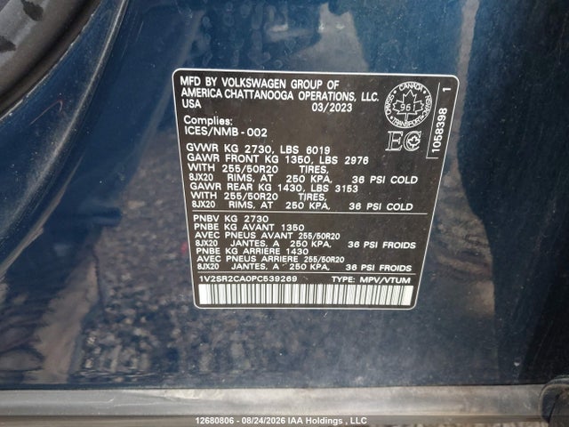 1V2SR2CA0PC539269 Volkswagen Atlas