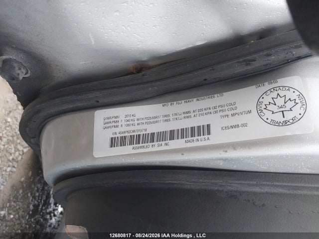 Aukcja sprzedaży 2006 Subaru Outback 2.5 I Limited, vin: 4S4BP62C667315718, numer aukcji: 12680817