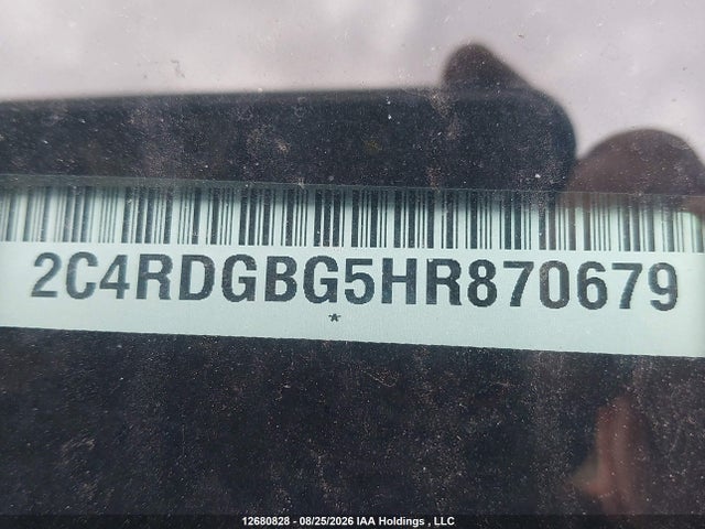 Aukcja sprzedaży 2017 Dodge Grand Caravan Cvp/sxt, vin: 2C4RDGBG5HR870679, numer aukcji: 12680828