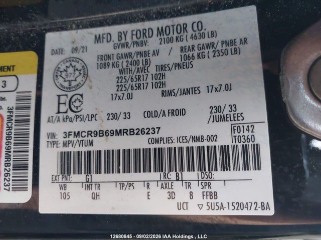 Ford Bronco Sport Big Bend 2021 3FMCR9B69MRB26237 Image 20