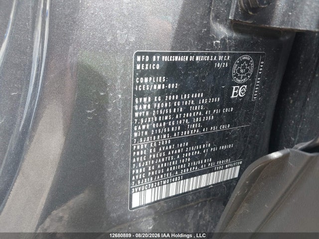 3VVUC7B28TM014831 Volkswagen TAOS SE
