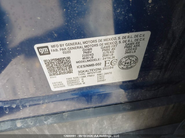 GMC Terrain Sle 2022 3GKALTEV2NL151194 Image 18