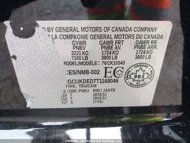 2GCUKDED7T1168046 Chevrolet Silverado K1500 Lt