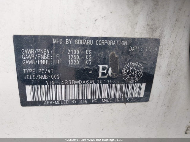 4S3BWDA6XL3011933 Subaru Legacy Convenience
