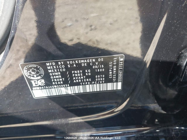 Продажа на аукционе авто 2016 Volkswagen Jetta Se, vin: 3VWD67AJ4GM220634, номер лота: 12680928