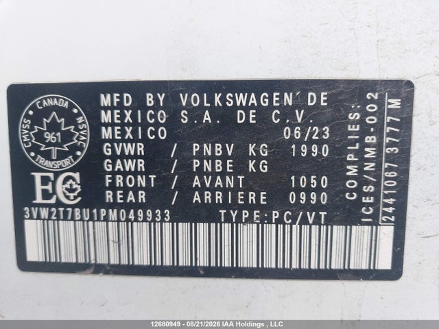 Volkswagen JETTA GLI 2023 3VW2T7BU1PM049933 Image 9