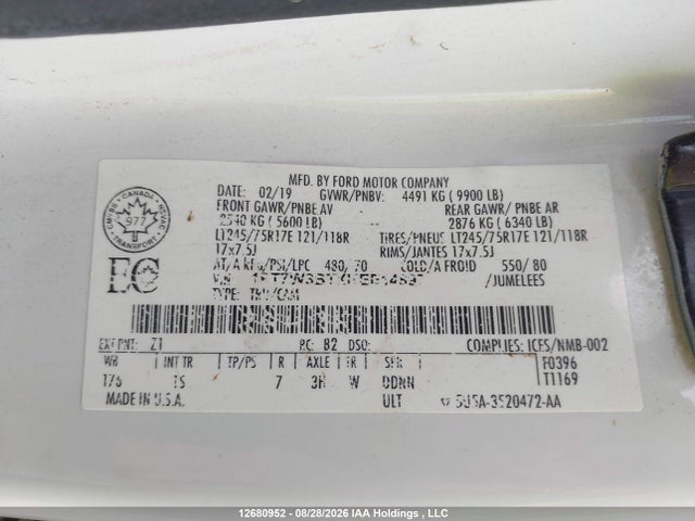 Ford F-350 Xl 2019 1FT7W3BTXKEE14897 Image 9