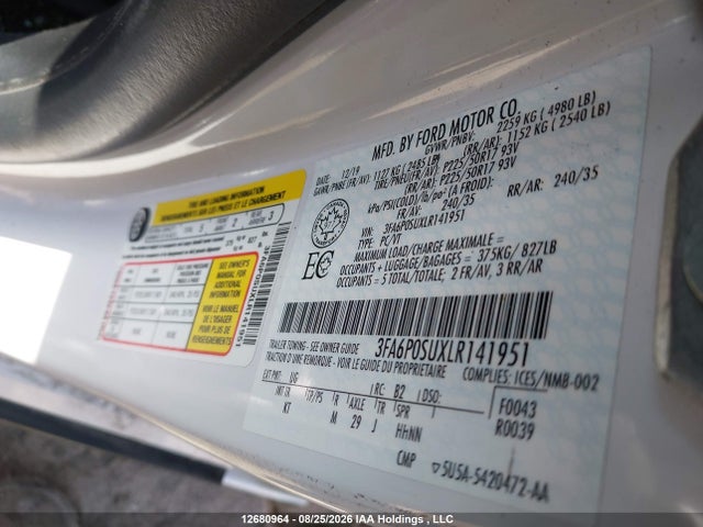 Ford Fusion Energi Titanium 2020 3FA6P0SUXLR141951 Image 21