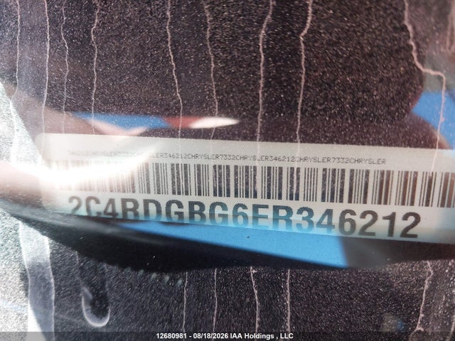 12680981 :رقم المزاد ، 2C4RDGBG6ER346212 vin ، 2014 Dodge Grand Caravan Crew مزاد بيع