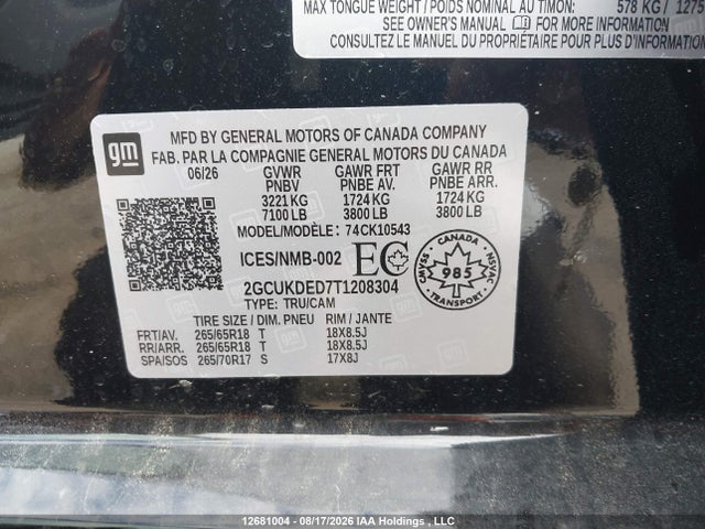 Chevrolet Silverado K1500 Lt 2026 2GCUKDED7T1208304 Image 9