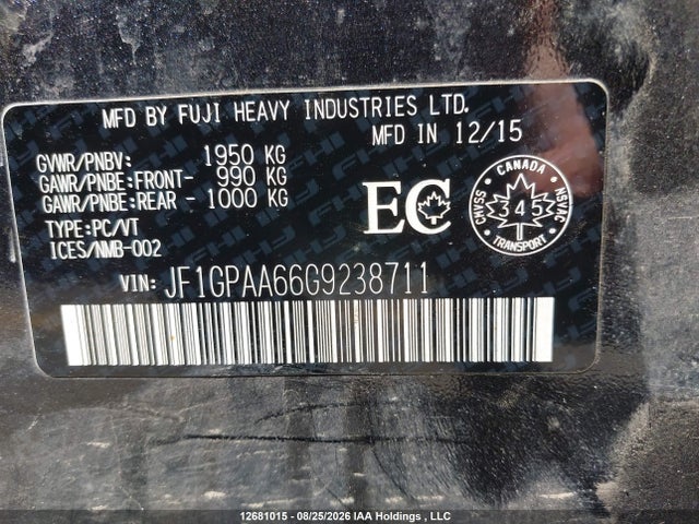 JF1GPAA66G9238711 Subaru Impreza 2.0i/2.0i Limited Package