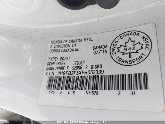 2HGFB2F5XFH052339 Honda Civic Lx