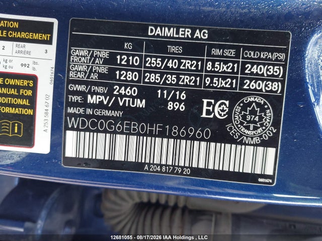 WDC0G6EB0HF186960 Mercedes-Benz Amg Gla 43 4matic