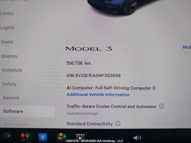 5YJ3E1EA0NF353658 Tesla Model 3 Rwd/standard Range