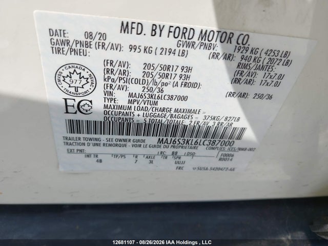 Ford Ecosport Titanium 2020 MAJ6S3KL6LC387000 Image 9