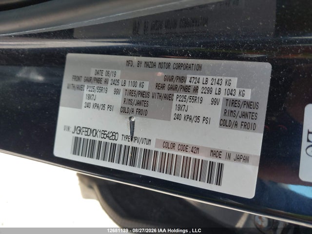 JM3KFBDM0K1654260 Mazda CX-5 GT