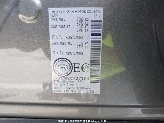 Nissan Rogue 2018 5N1AT2MT8JC727104 Image 9