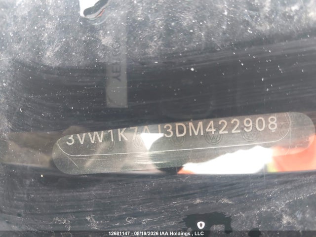 12681147 :رقم المزاد ، 3VW1K7AJ3DM422908 vin ، 2013 Volkswagen Jetta S مزاد بيع