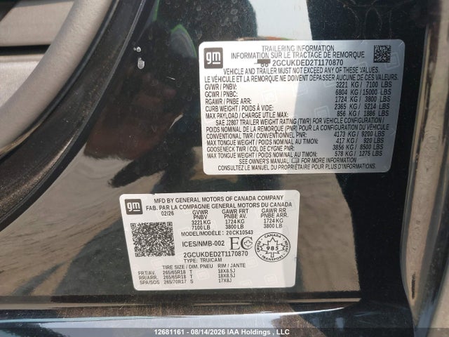Продажа на аукционе авто 2026 Chevrolet Silverado 1500 4wd Lt, vin: 2GCUKDED2T1170870, номер лота: 12681161