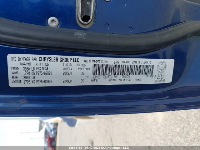 Aukcja sprzedaży 2009 Dodge Ram 1500, vin: 1D3HV18T19S823862, numer aukcji: 12681169