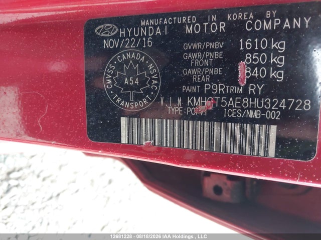 Hyundai Accent Le 2017 KMHCT5AE8HU324728 Image 9