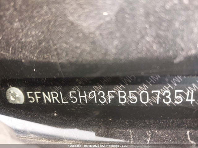 5FNRL5H93FB507354 Honda Odyssey Touring