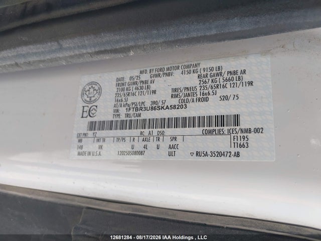 Ford Transit T-250 2025 1FTBR3U86SKA58203 Image 9