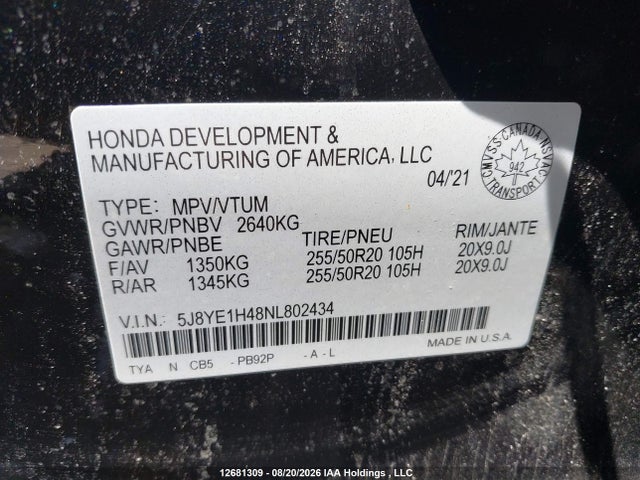 Acura Mdx Technology 2022 5J8YE1H48NL802434 Image 9