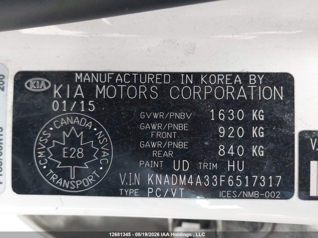 KIA RIO LX 2015 KNADM4A33F6517317 Image 18