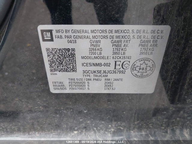 3GCUKSEJ6JG367992 Chevrolet Silverado 1500 2lz