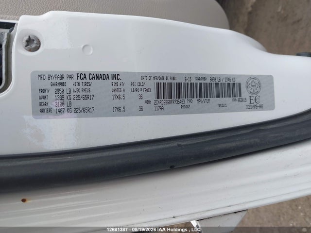 Aukcja sprzedaży 2015 Dodge Grand Caravan Se, vin: 2C4RDGBG8FR735483, numer aukcji: 12681387