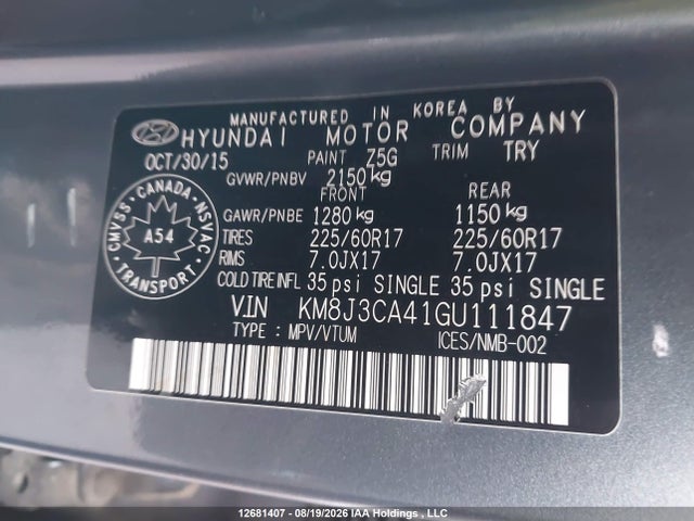 Hyundai Tucson Premium 2016 KM8J3CA41GU111847 Image 18