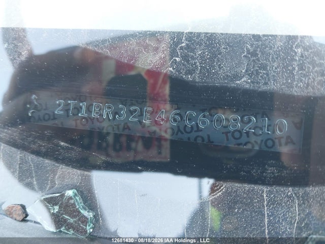 Aukcja sprzedaży 2006 Toyota Corolla Ce/le/sport, vin: 2T1BR32E46C608210, numer aukcji: 12681430