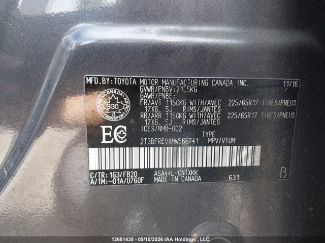 Toyota RAV4 2017 2T3BFREVXHW566741 Image 9