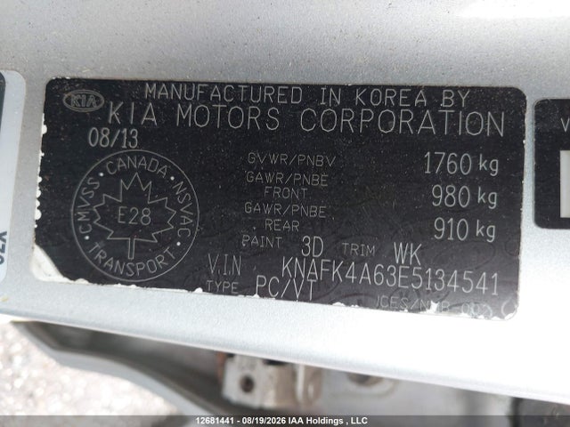 Продаж на аукціоні авто 2014 Kia Forte Lx, vin: KNAFK4A63E5134541, номер лоту: 12681441