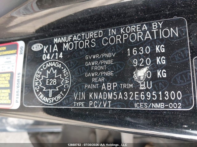 Продажа на аукционе авто 2014 Kia Rio Ex/lx/lx+/sx, vin: KNADM5A32E6951300, номер лота: 12668752