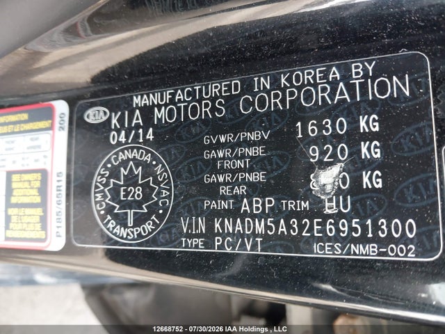 Продажа на аукционе авто 2014 Kia Rio Ex/lx/lx+/sx, vin: KNADM5A32E6951300, номер лота: 12668752
