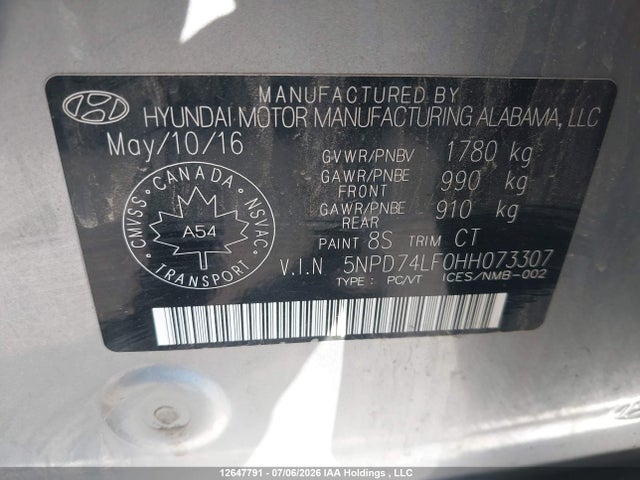 Продажа на аукционе авто 2017 Hyundai Elantra Le, vin: 5NPD74LF0HH073307, номер лота: 12647791