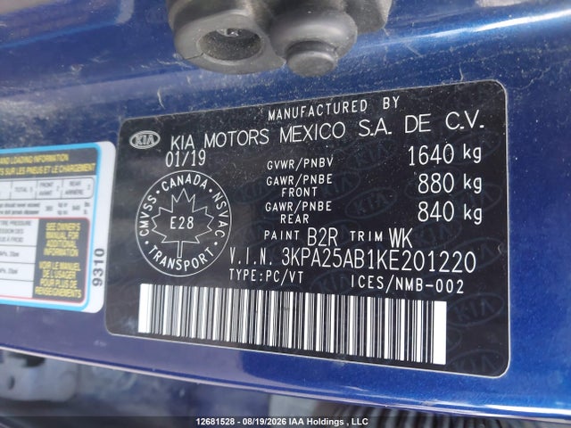 KIA RIO S 2019 3KPA25AB1KE201220 Image 18