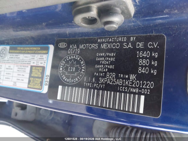 KIA RIO S 2019 3KPA25AB1KE201220 Image 9